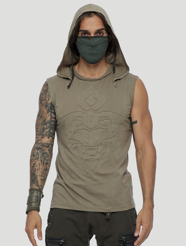 Mask Sleeveless Hoodie